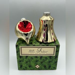 Vintage RUSS Great Shakes Ceramic Salt And Pepper Shakers Christmas Ornaments